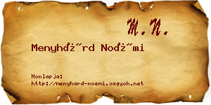 Menyhárd Noémi névjegykártya